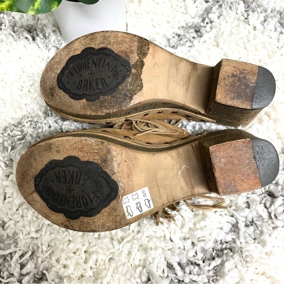 Fiorentini + Baker Fringe Leather Ding Clogs in Tan - Picture 10 of 14